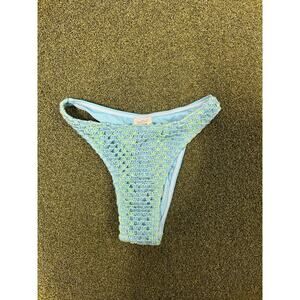 Wild Fable Crochet Scoop Front Bikini Swimsuit Bottom Women XXS Turquoise Blue